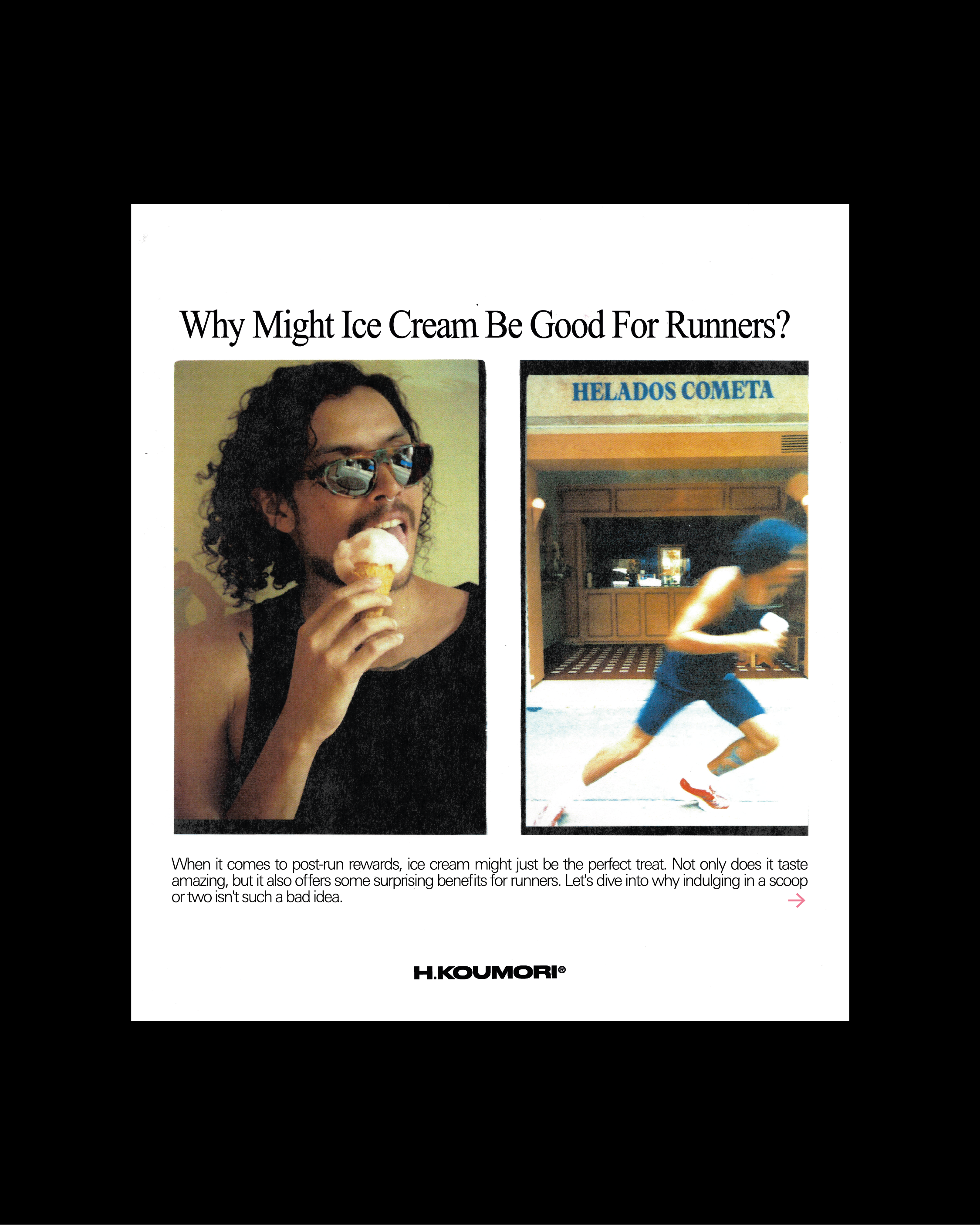 Why might ice cream be good for runners?