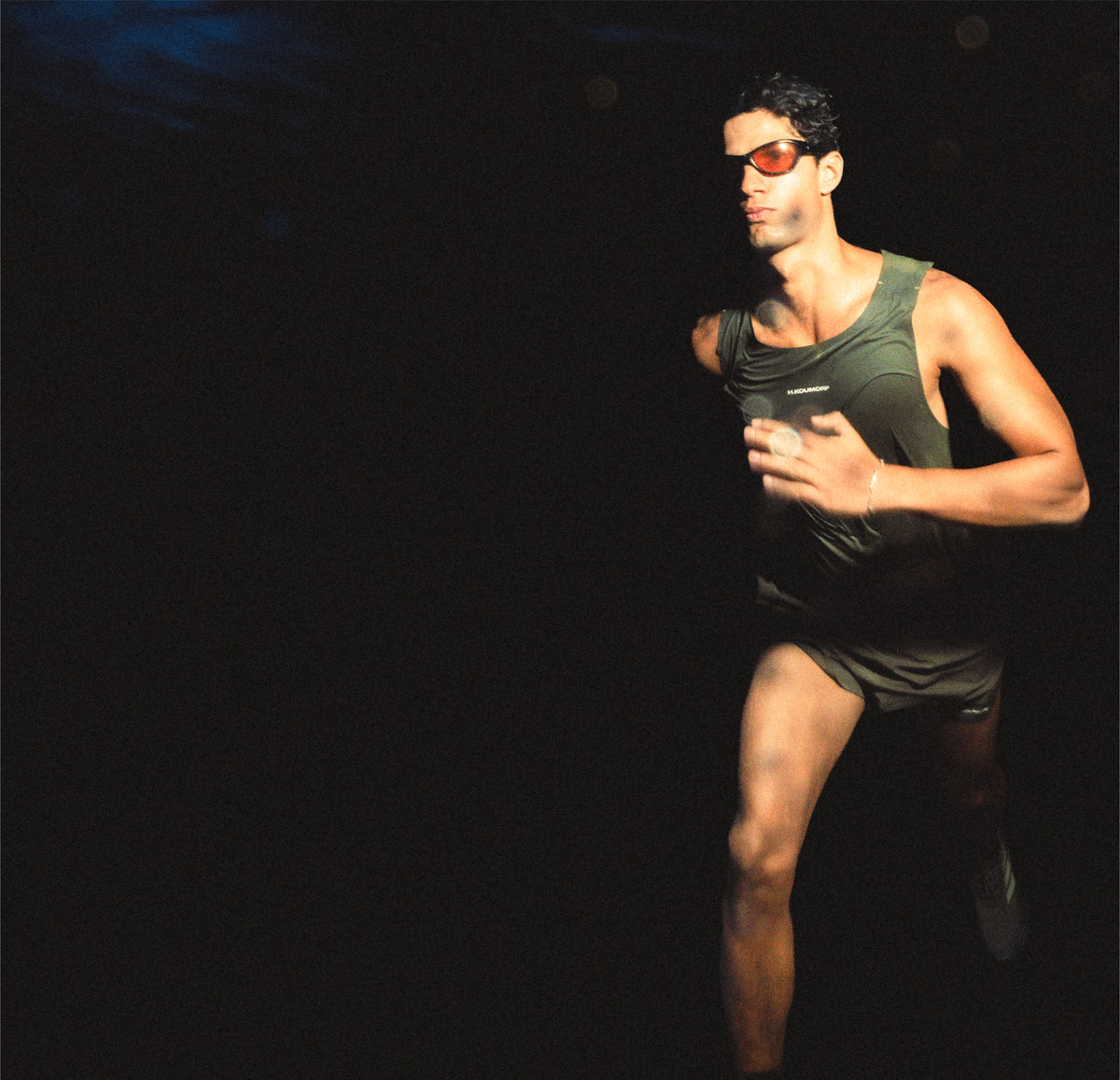 Race Singlet Olive Night