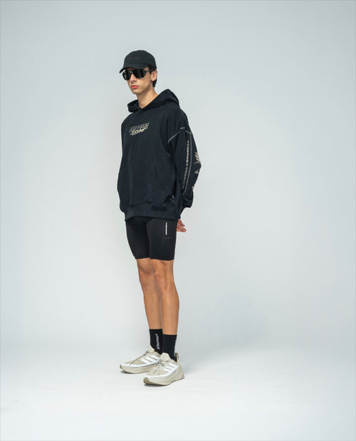 H.KOUMORI AOP Hoodie Black