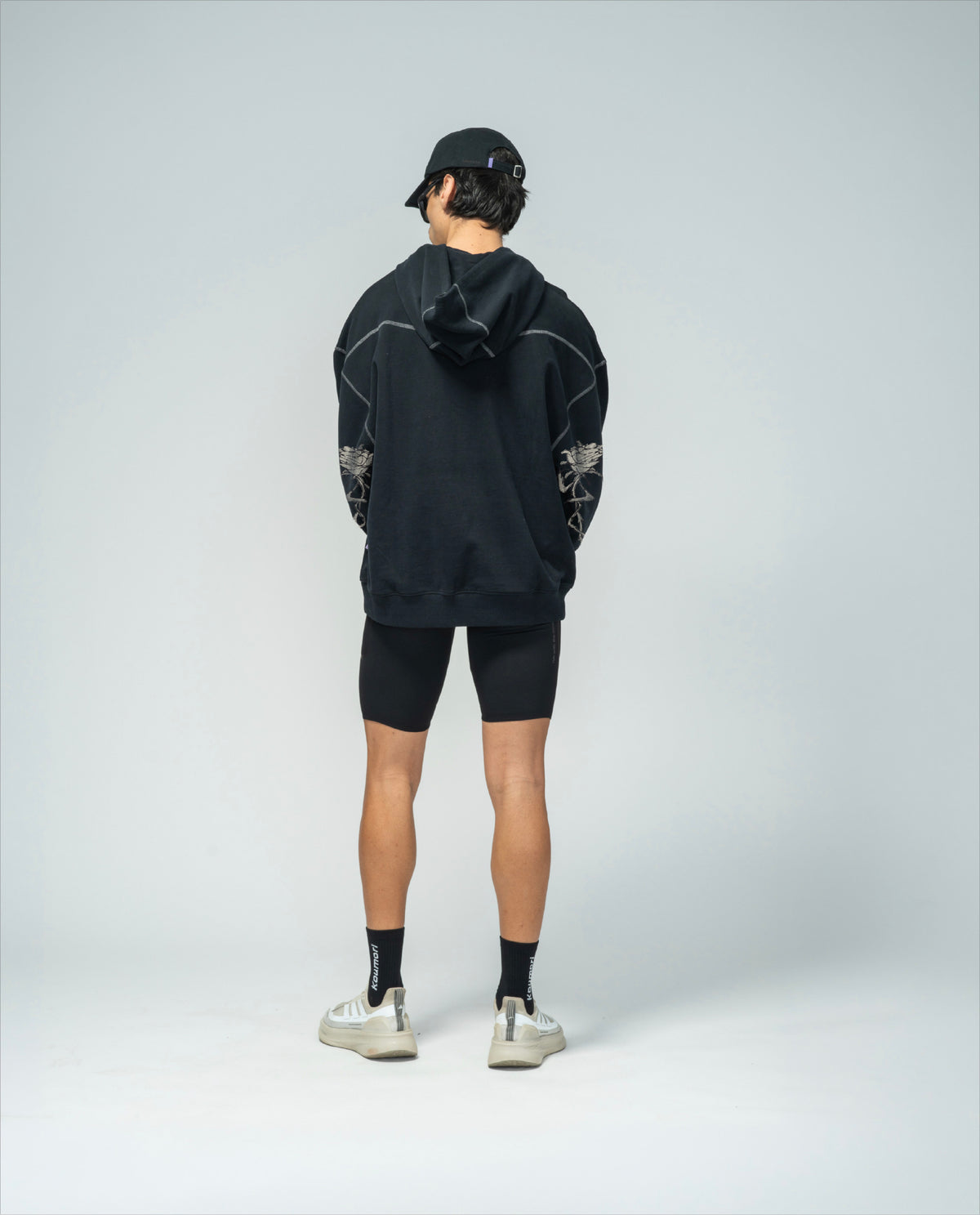 H.KOUMORI AOP Hoodie Black