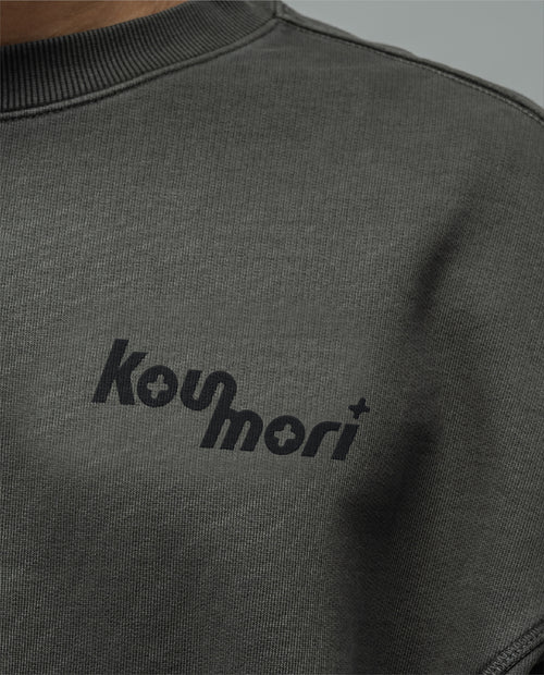 AOP Crewneck Black Garment Dye