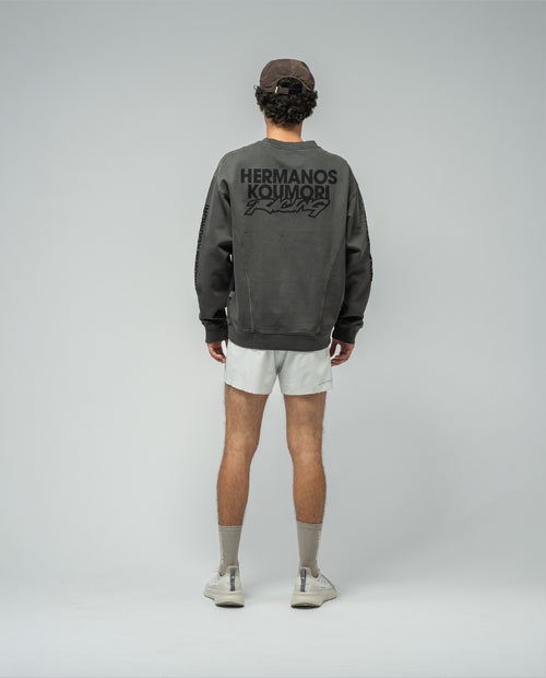 AOP Crewneck Black Garment Dye