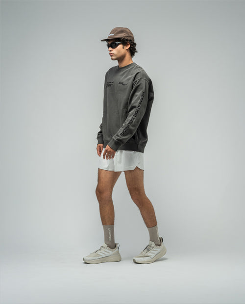 AOP Crewneck Black Garment Dye