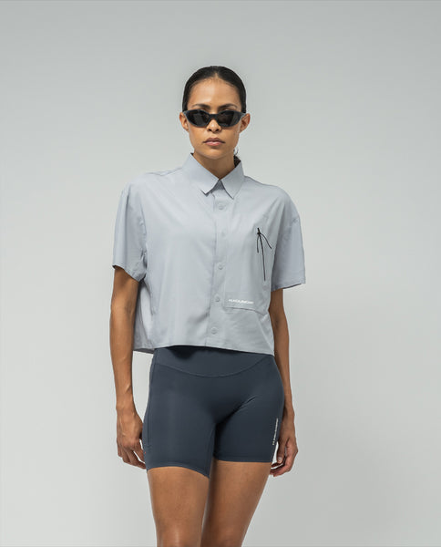トップス PRANK PROJECT Karami Short Shirt Cropped Camp Shirt Dapple Gray – Hermanos Koumori