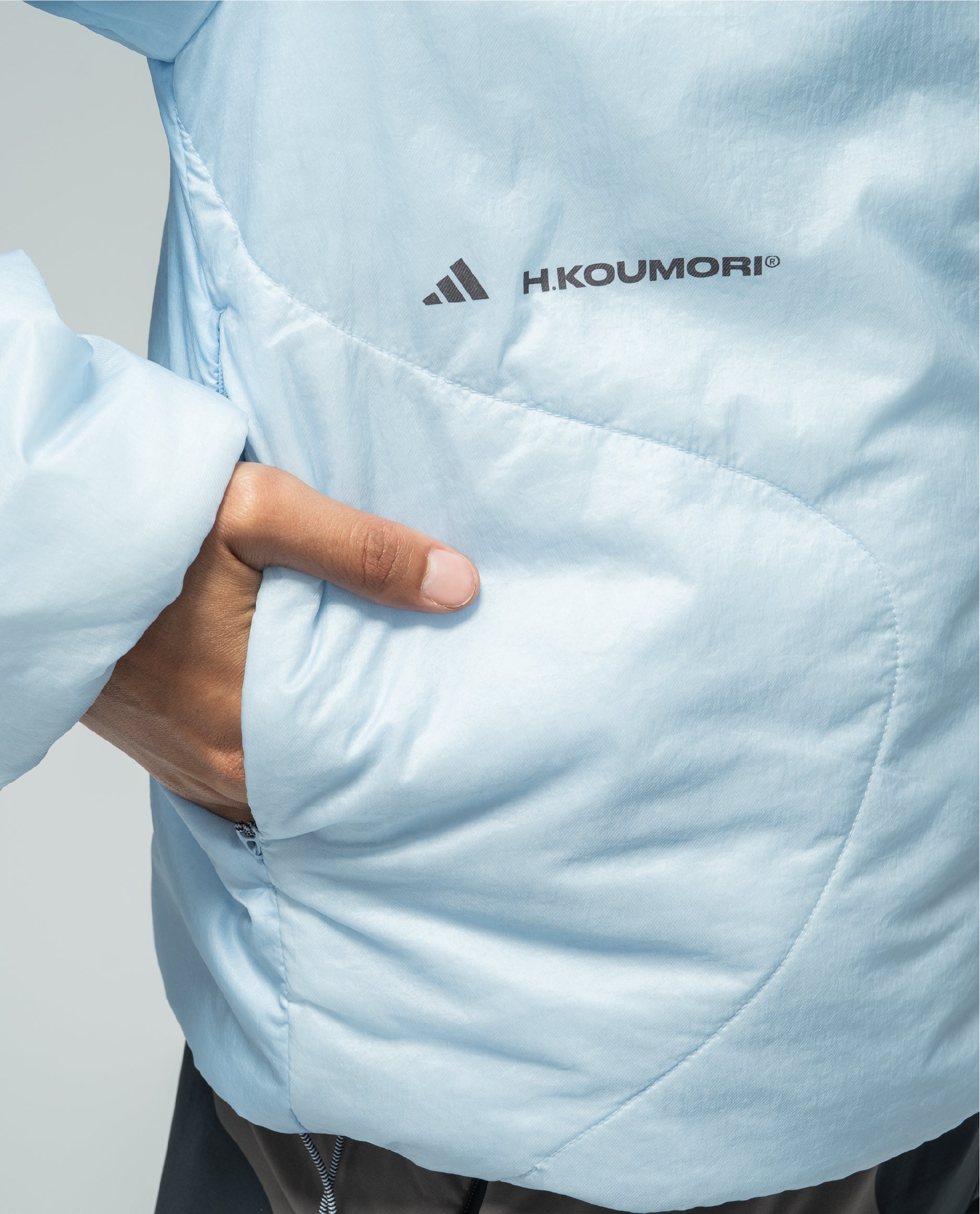 Adidas x H.KOUMORI Padded Coach Jacket Clear Sky