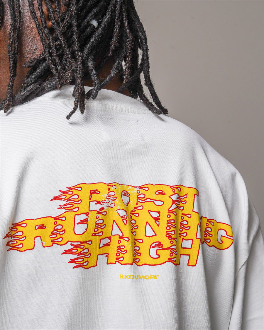 Post Running High Flames LS White