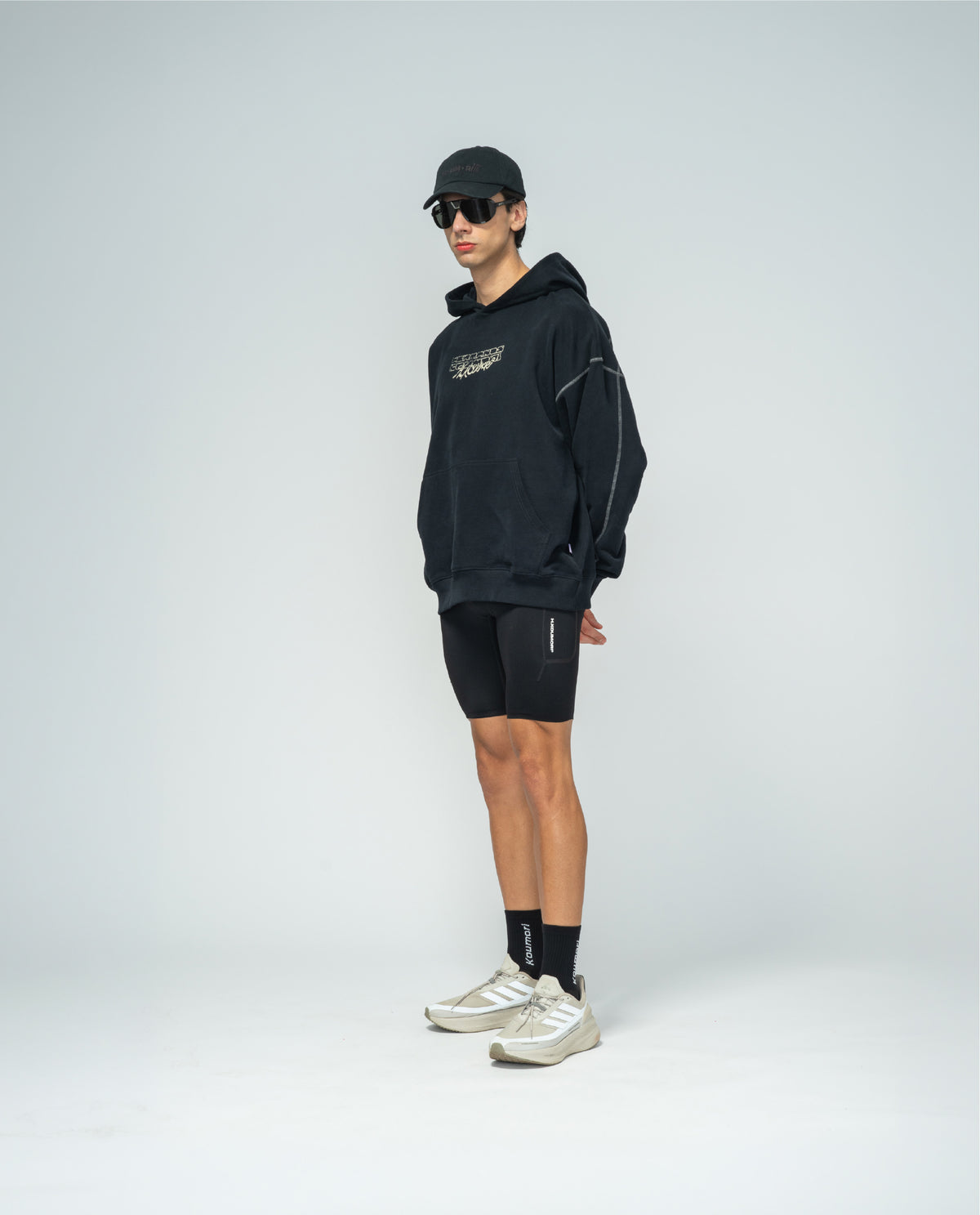 H.KOUMORI AOP Hoodie Black