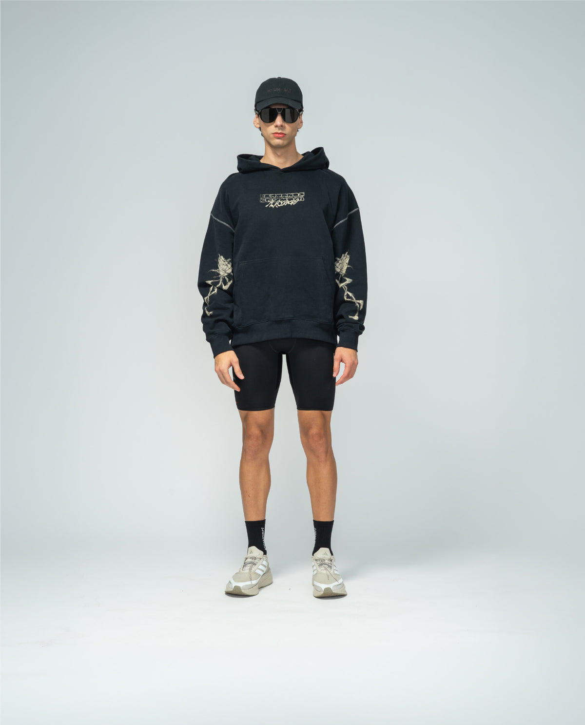 H.KOUMORI AOP Hoodie Black