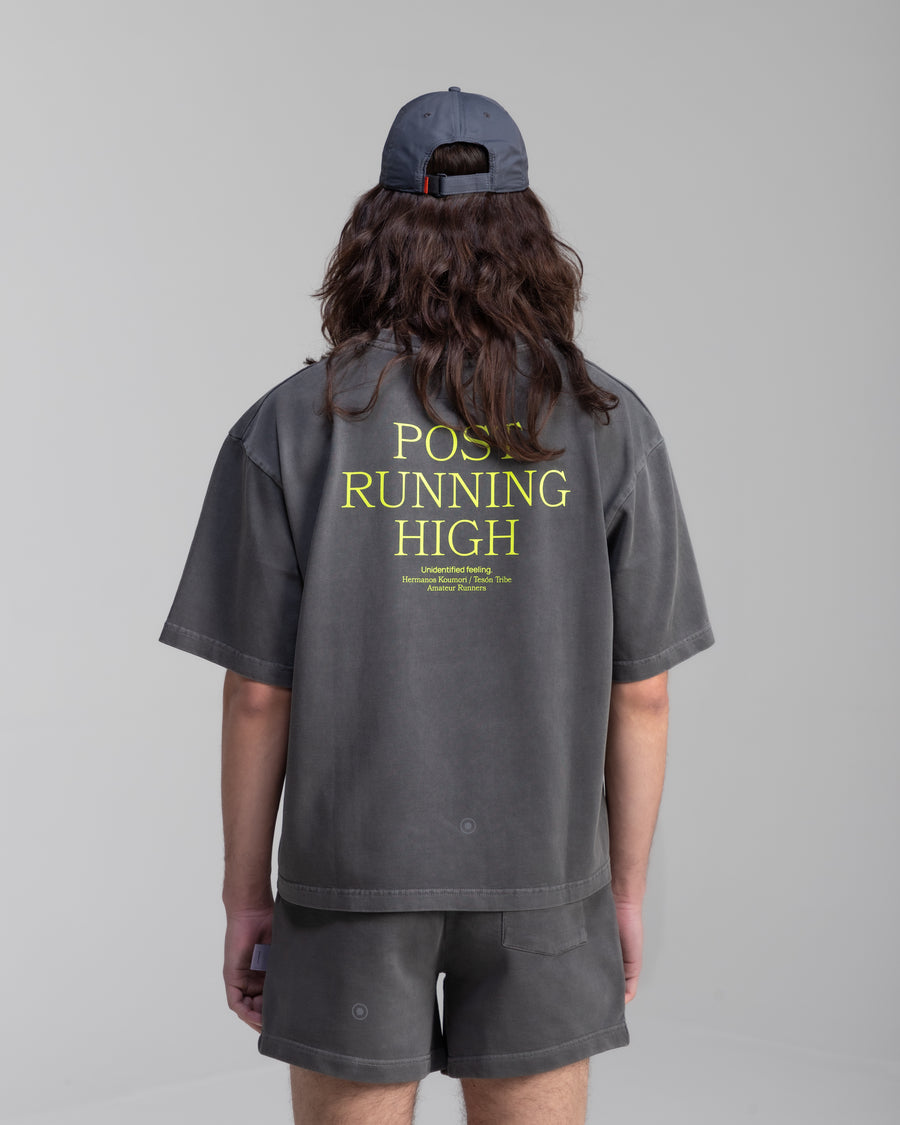 Post Running High Washed Black T-Shirt