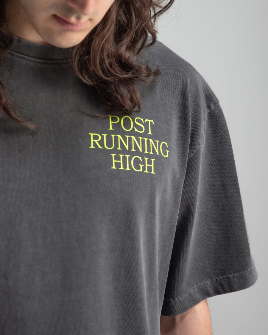 Post Running High Washed Black T-Shirt