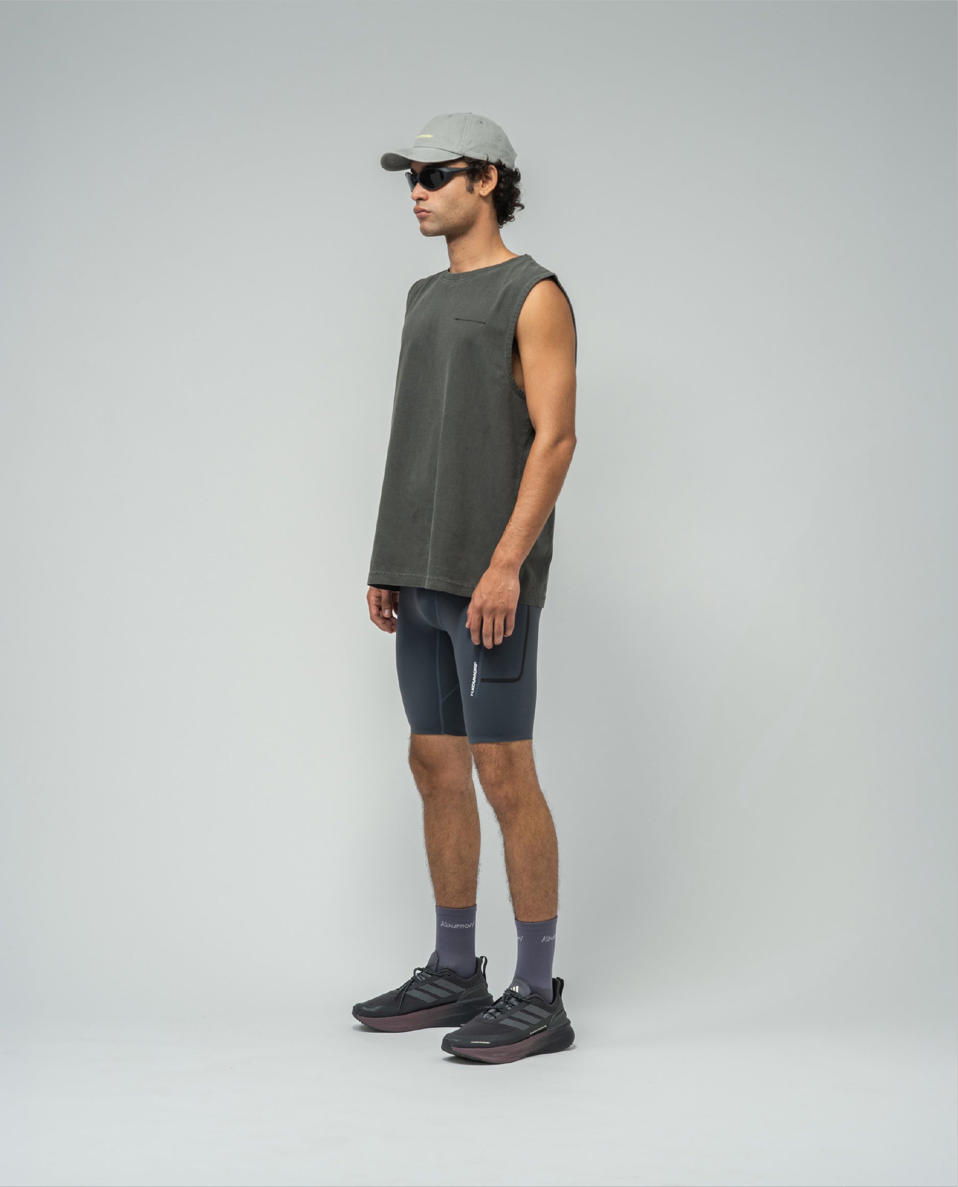 Side Mark Muscle T-Shirt Washed Black