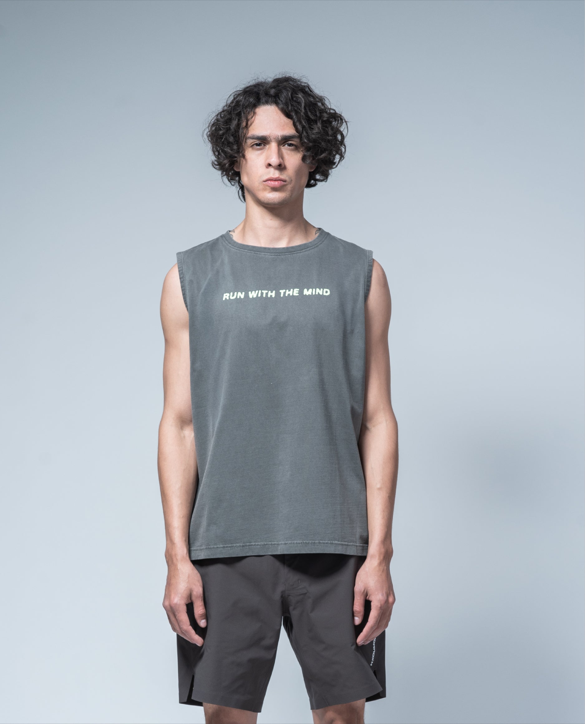 Racing Muscle T-Shirt Black Garment Dye