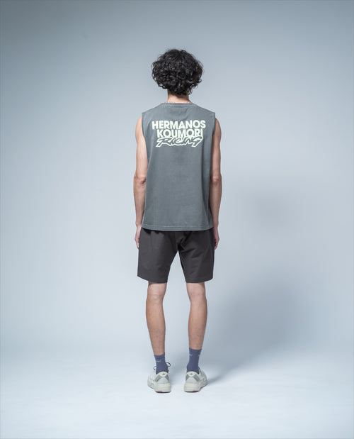Racing Muscle T-Shirt Black Garment Dye