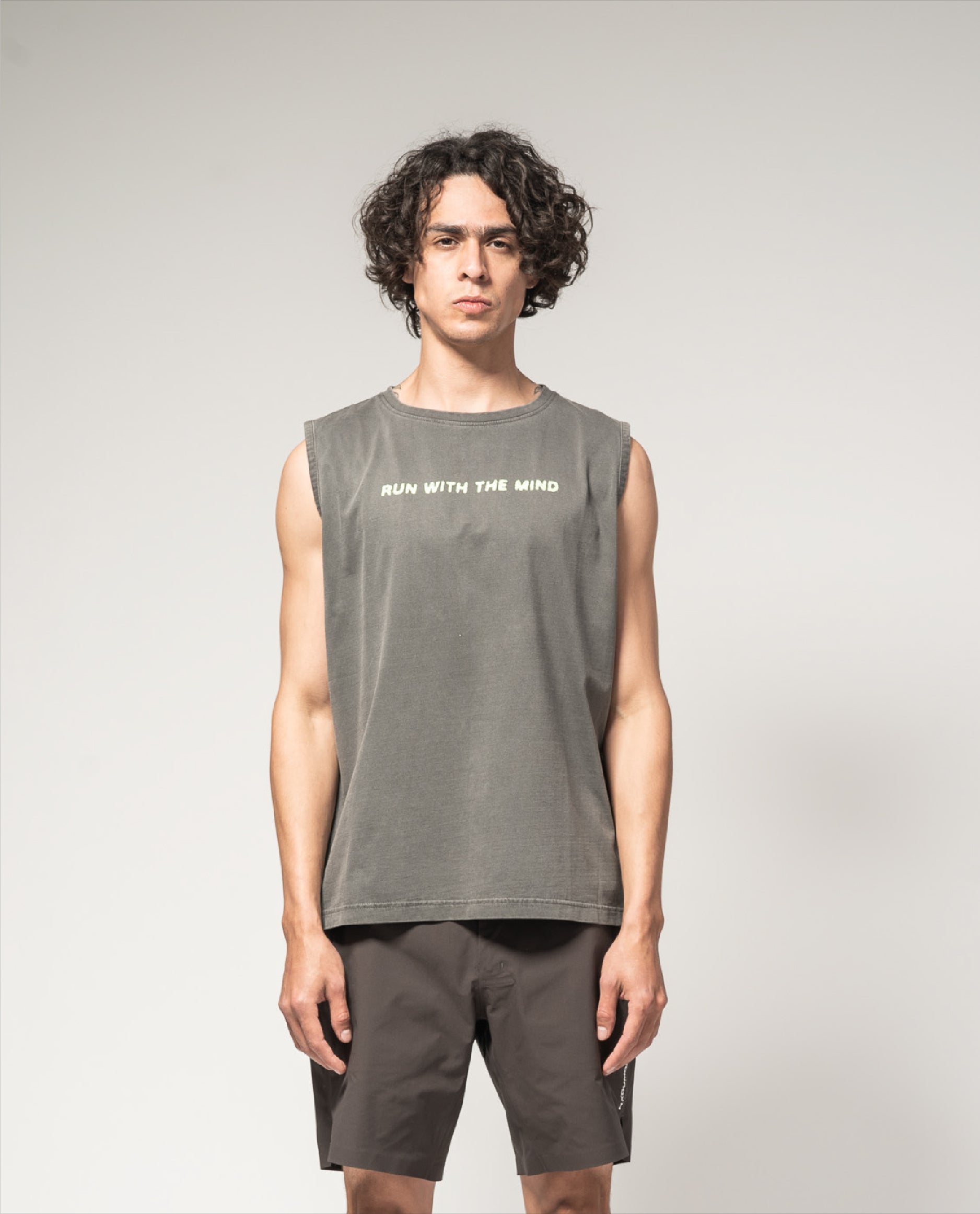 Racing Muscle T-Shirt Black Garment Dye