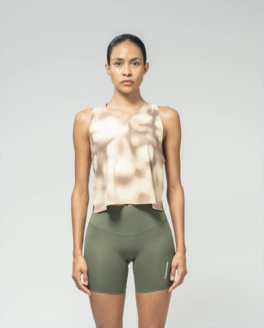 Cropped Training Singlet Sandstone