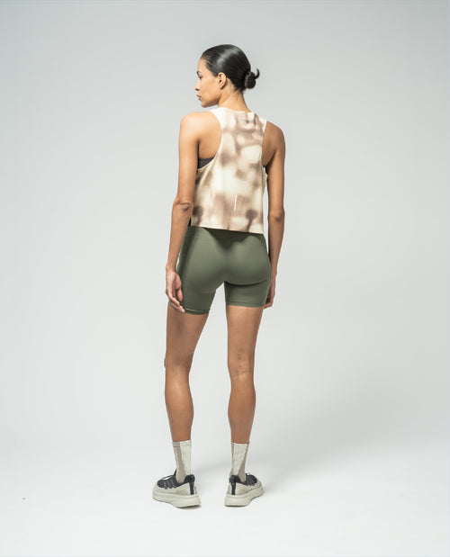 Cropped Training Singlet Sandstone