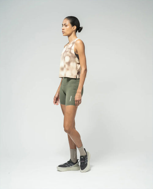 Cropped Training Singlet Sandstone