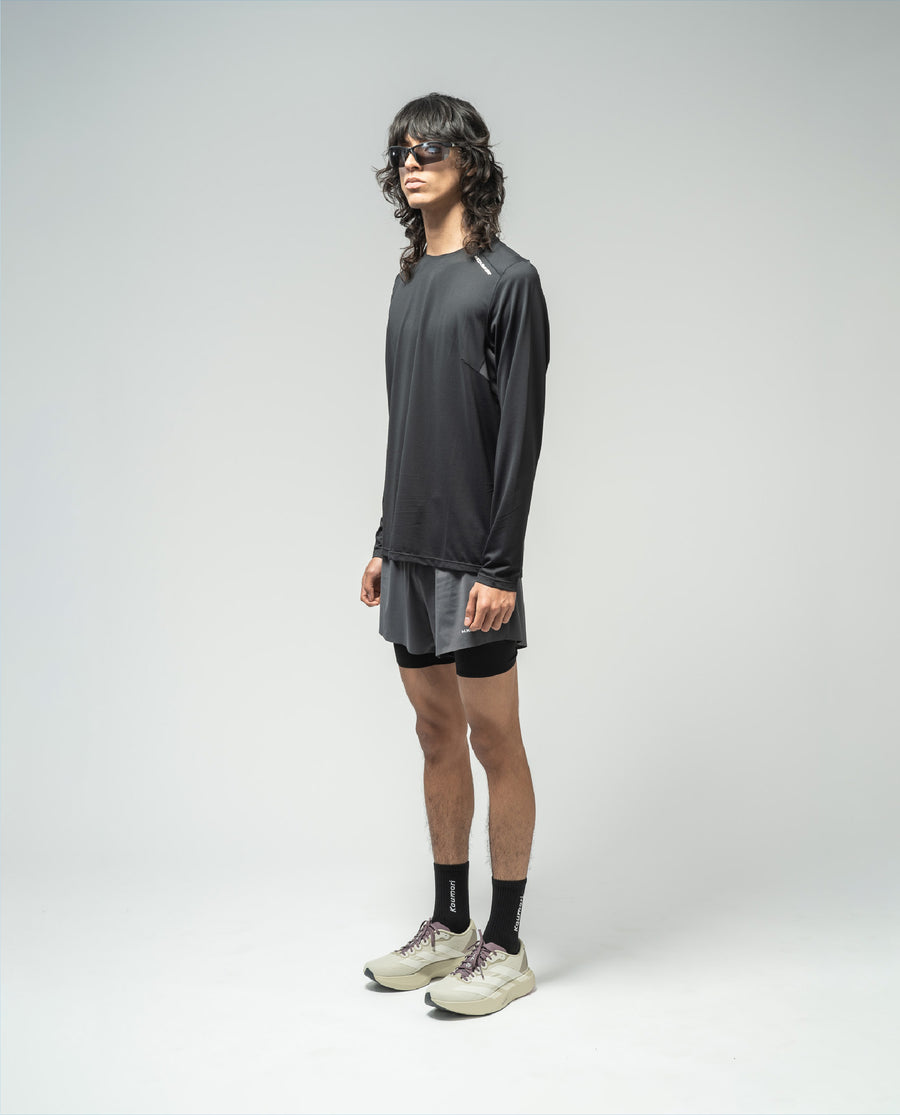 Playera Ligera De Entrenamiento Long Sleeve Asphalt Black