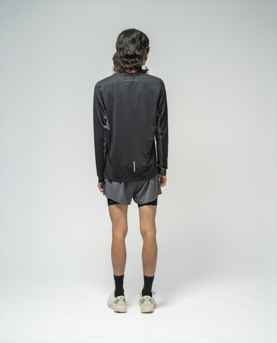 Playera Ligera De Entrenamiento Long Sleeve Asphalt Black