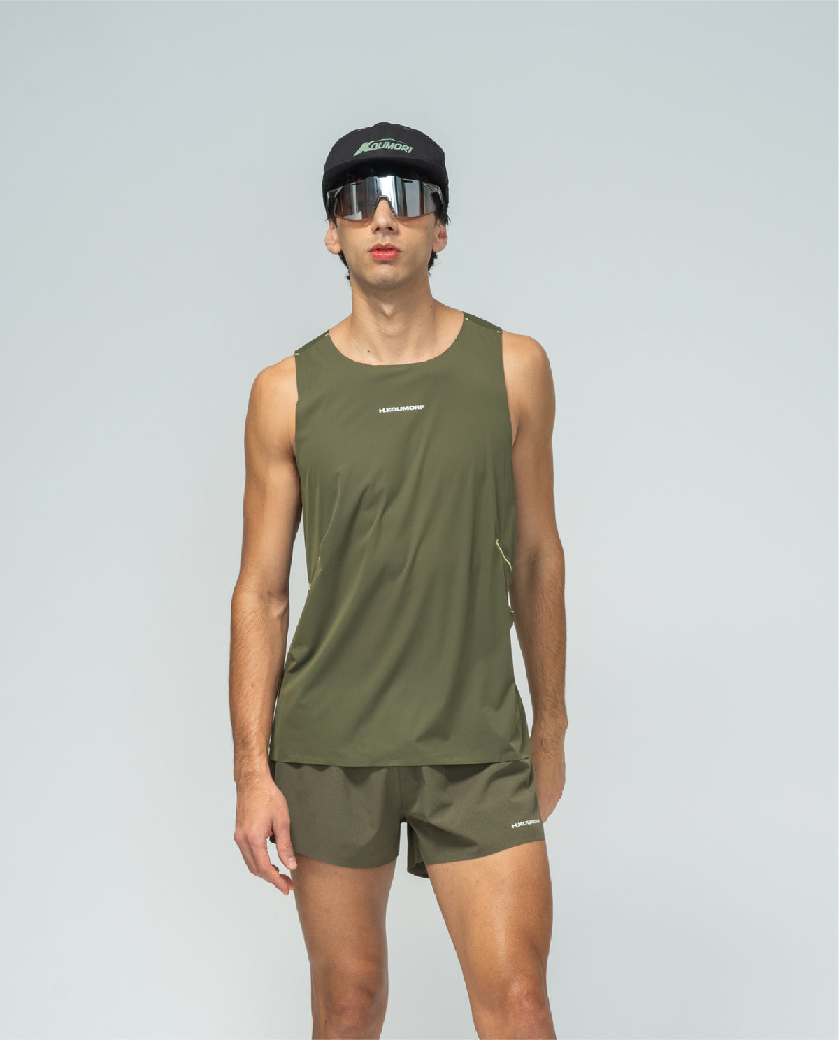 Race Singlet Olive Night