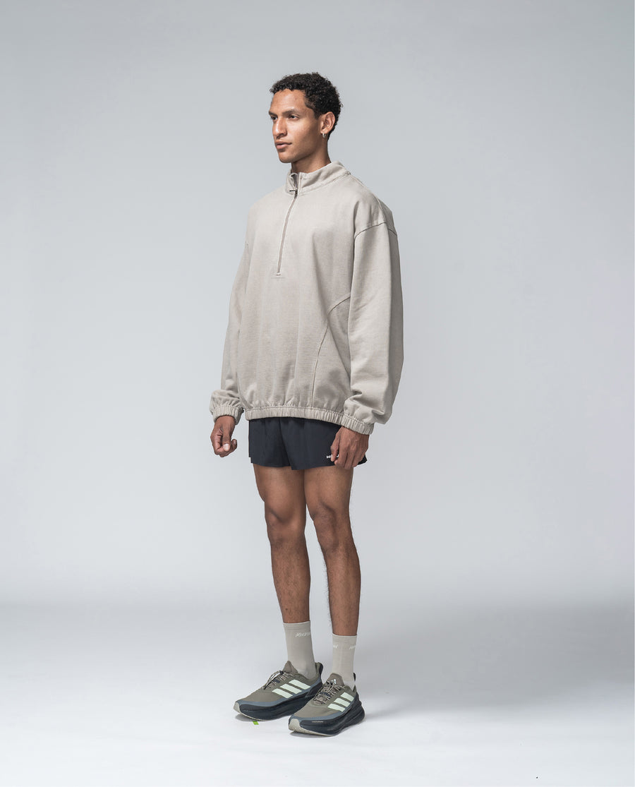 Pausa Half Zip Fossil Brown