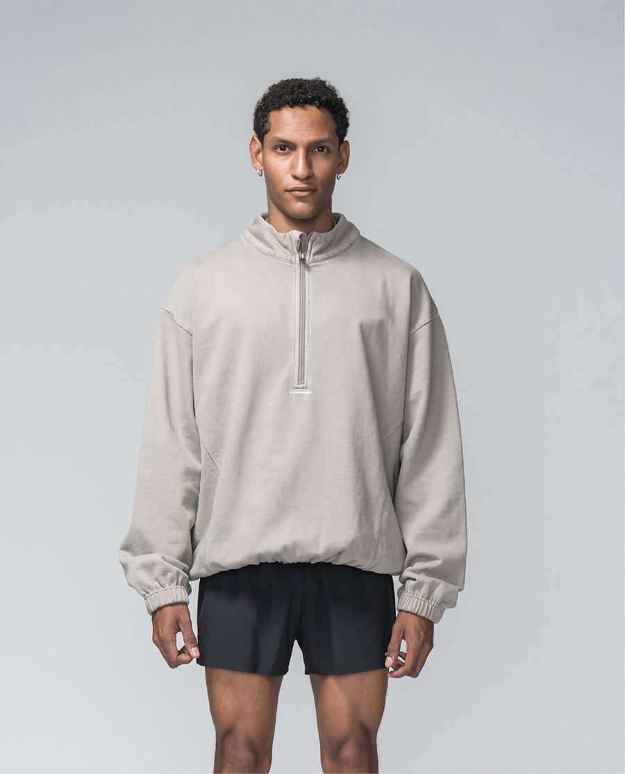 Pausa Half Zip Fossil Brown