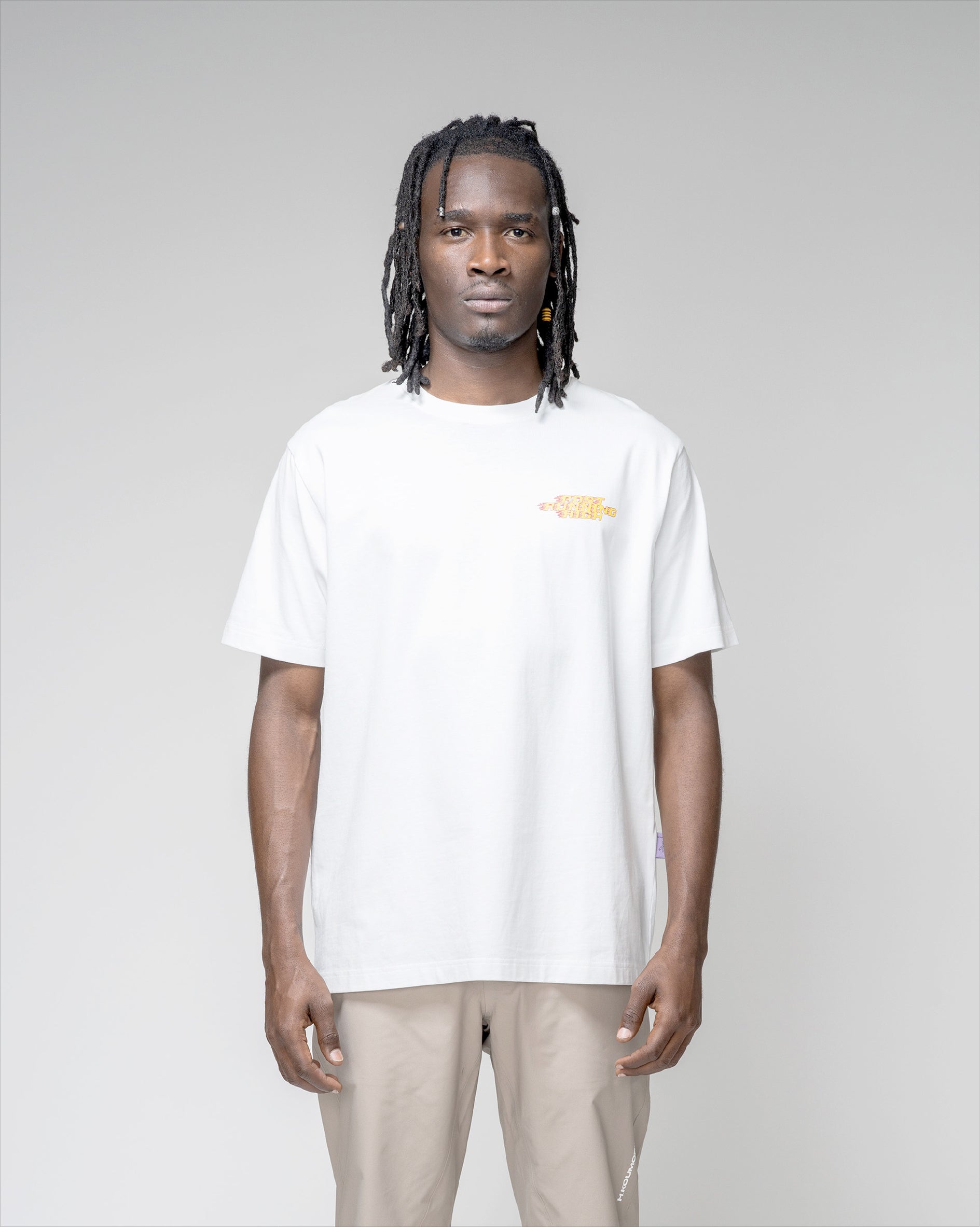 Post Running High Flames Regular T-Shirt White