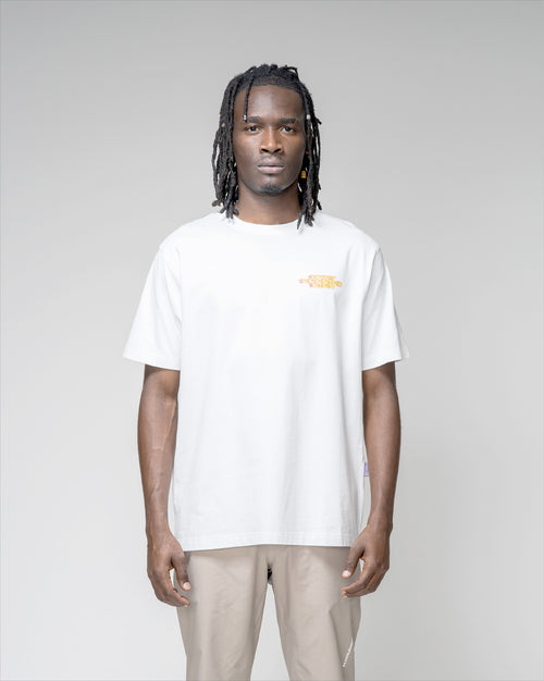 Playera Regular Post Running High Flames Blanca