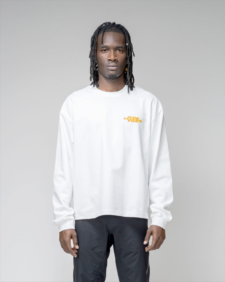 Post Running High Flames LS White