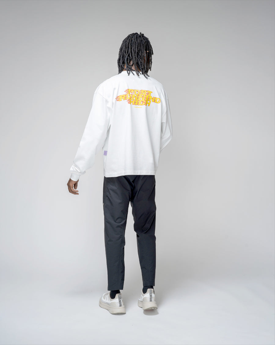 Post Running High Flames LS White