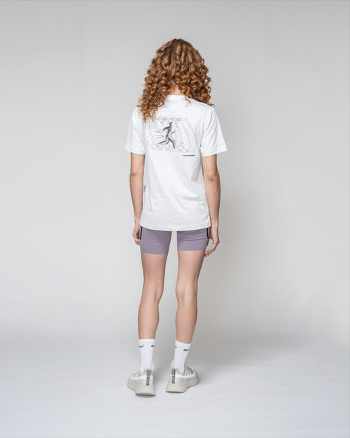Playera Blanca Regular Running Motion Para Mujer 
